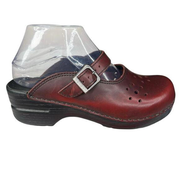Dansko Women’s Red Merrie Red Leather Mary Jane’s Size 37 US 6.5/7 - Picture 1 of 10